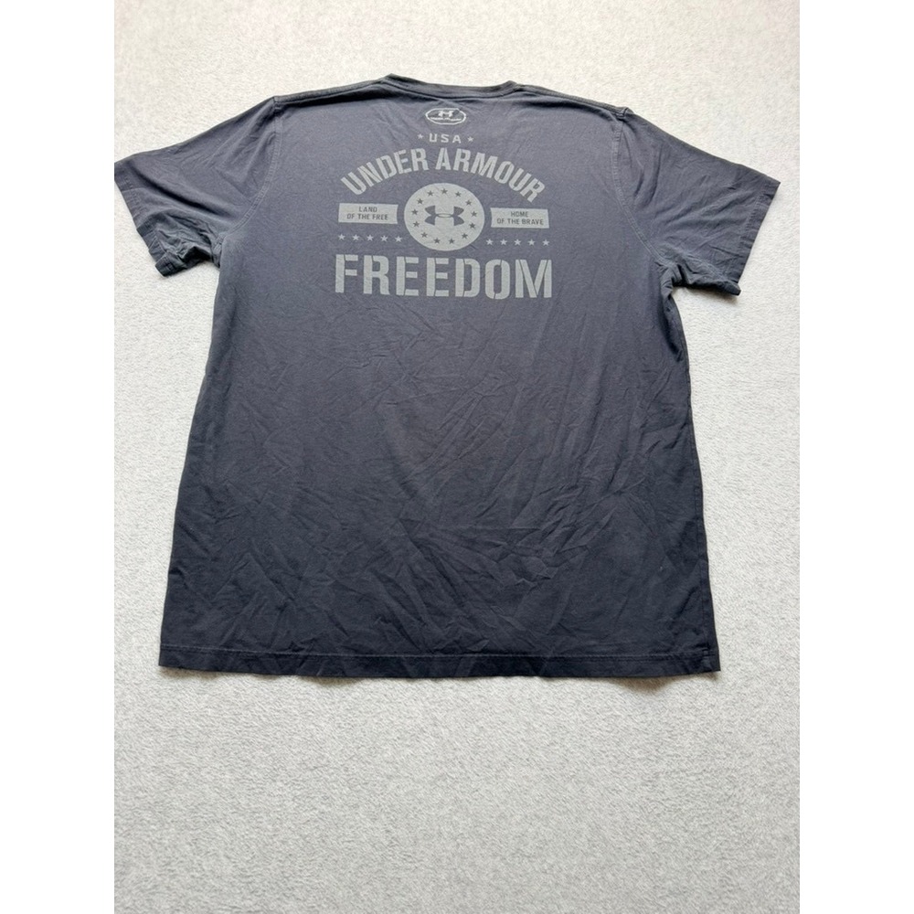 Under Armour Freedom Mens T-Shirt Gray Patriotic Graphic Tee XL I-5-1(3126)